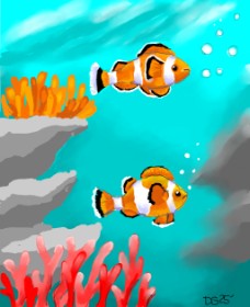Рисунок на тему «Clownfish» — автор: GreyhoundMama