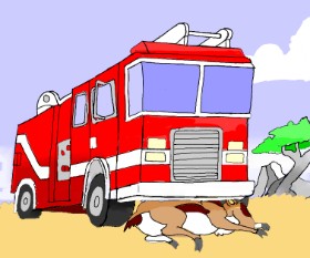 IThinkWereDoomed の 消防車 の絵