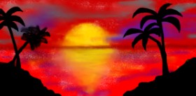 Sonnenuntergang-Zeichnung von CmScribler