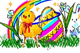 kika の イースターのひよこ の絵
