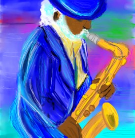 Drawing of Saxophone by KayXXXlee