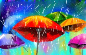 Rak の 傘 の絵
