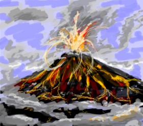 shinkinoko の 火山 の絵