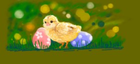 shiNIN の イースターのひよこ の絵
