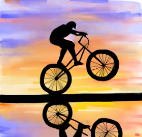 Rose rocket の 自転車 の絵