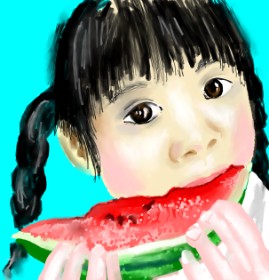 Drawing of Watermelon by ⋆su⋆vinci彡