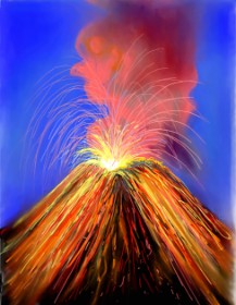 ⋆su⋆vinci彡 の 火山 の絵