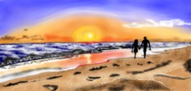 Drawing of Beach by Çhåching