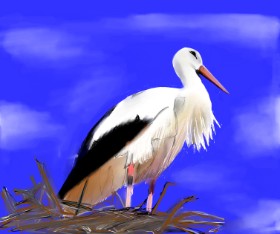 Lou の コウノトリ の絵