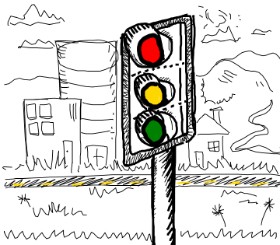 Drawing of Traffic light by Zaza
