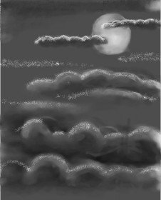 Pink ribbon の 雲 の絵