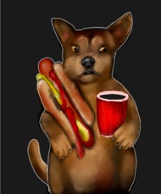 Drawing of Hotdog by Leah