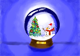 Drawing of Snow globe by Debidolittle
