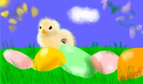 Drawing of Easter chick by Arya