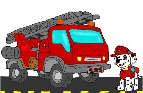 Unknown の 消防車 の絵