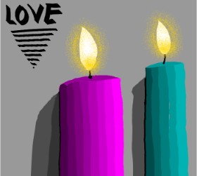 Drawing of Candle by Loves