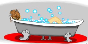 Swimmer の バスタブ の絵