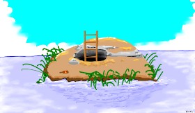 Drawing of Island by Flowerpot