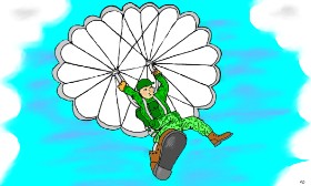 Drawing of Parachute by Flowerpot