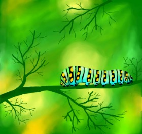 Drawing of Caterpillar by Bishakha
