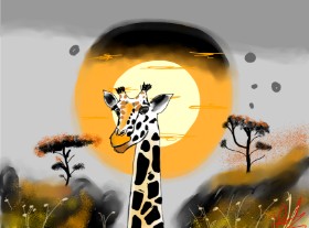 Drawing of Giraffe by Pizza Margherita 🍕