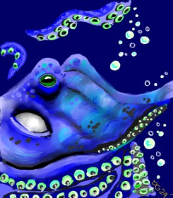 Drawing of Octopus by GreyhoundMama