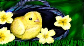 Drawing of Easter chick by Mia