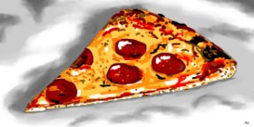 Drawing of Pizza by Swimmer