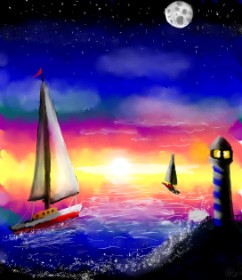 Рисунок на тему «Парусное судно» — автор: 🌌Mom💕E🌌