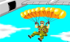 Drawing of Parachute by Flowerpot