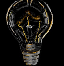 Drawing of Light bulb by Crix