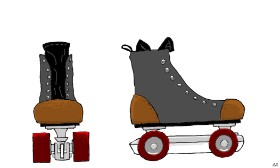 Flowerpot の ローラースケート の絵