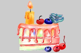 zeenmachine の 誕生日ケーキ の絵