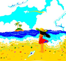 hugg の ビーチ の絵