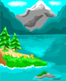 Рисунок на тему «Гора» — автор: GreyhoundMama