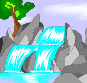 Рисунок на тему «Водопад» — автор: Hunter