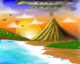 Tokyo の 火山 の絵