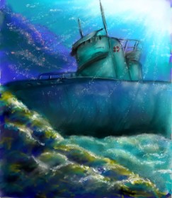 👽mint の 潜水艦 の絵