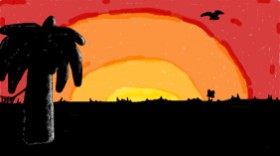 kat の ヤシの木 の絵