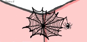 Drawing of Spider web by Astha
