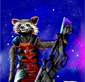 Rose rocket の アライグマ の絵