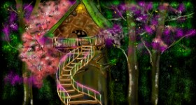 Рисунок на тему «Дом на дереве» — автор: Eclat de Lune