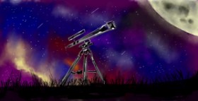 Fernrohr-Zeichnung von Eclat de Lune