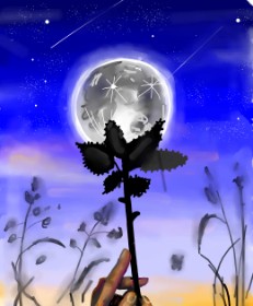 Rose rocket の 月 の絵