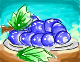 Drawing of Grapes by Pine
