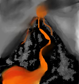 love の 火山 の絵