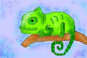 Drawing of Chameleon by Billie Eilish