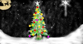 Andy の クリスマスツリー の絵
