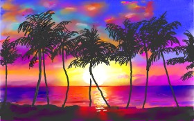 GJP の ヤシの木 の絵