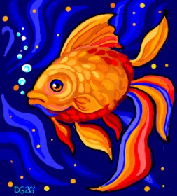 Drawing of Goldfish by GreyhoundMama